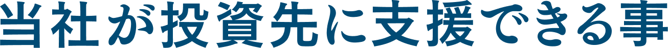 当社が投資先に支援できる事